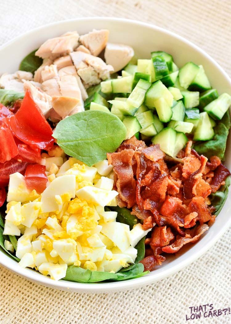 Low Carb Spinach Cobb Salad