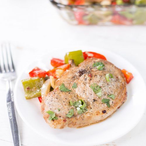 Low Carb Baked Pork Chops and Peppers - Recipe by That's Low Carb?!